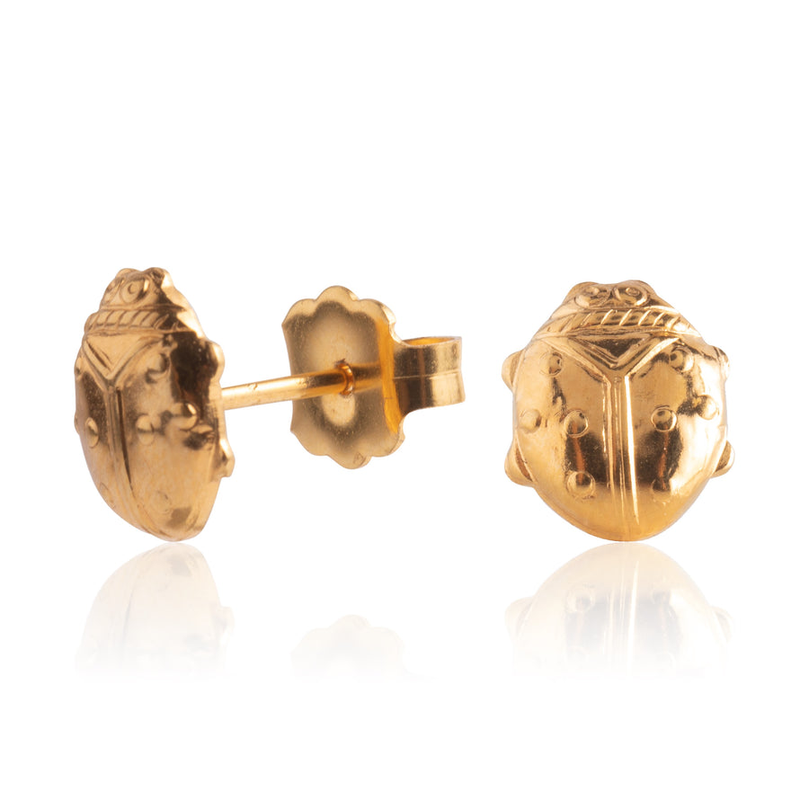 Wholesale | Gold Ladybug Stud Earrings