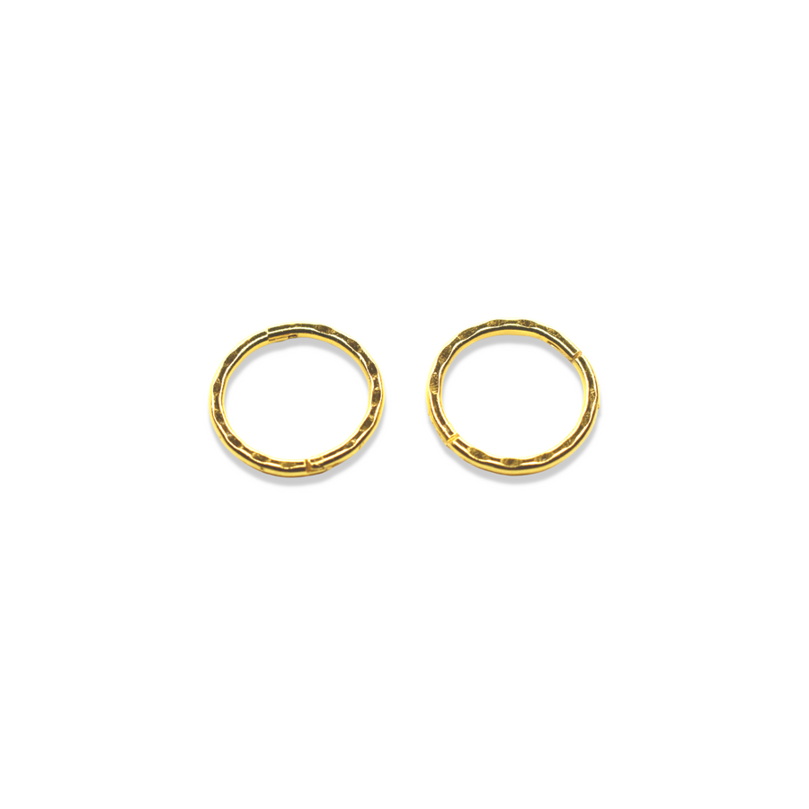 8mm Gold Sleeper Hinged Hoops