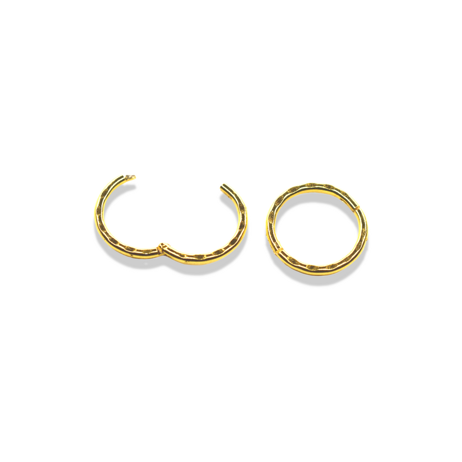 8mm Gold Sleeper Hinged Hoops