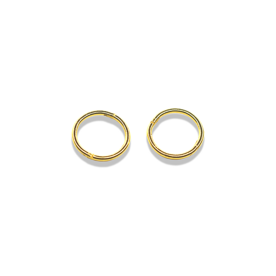 8mm Gold Faceted Sleeper Hinged Hoops