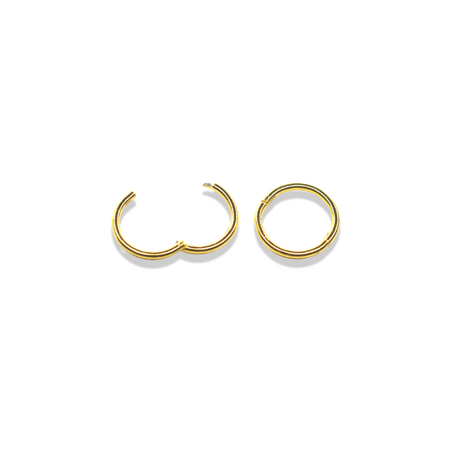 8mm Gold Faceted Sleeper Hinged Hoops