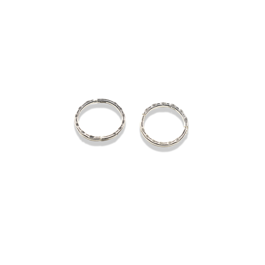 8mm Silver Faceted Sleeper Hinged Hoops