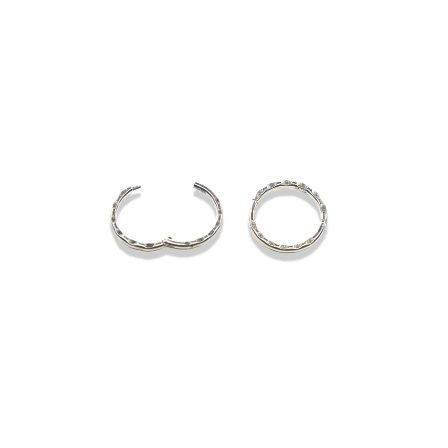 8mm Silver Faceted Sleeper Hinged Hoops