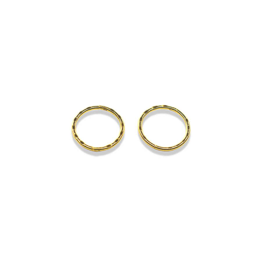 10mm Gold Faceted Sleeper Hinged Hoops