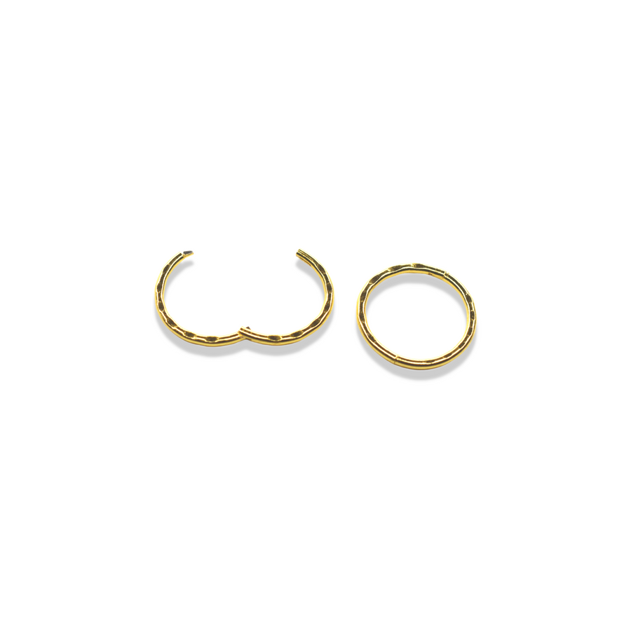 10mm Gold Faceted Sleeper Hinged Hoops