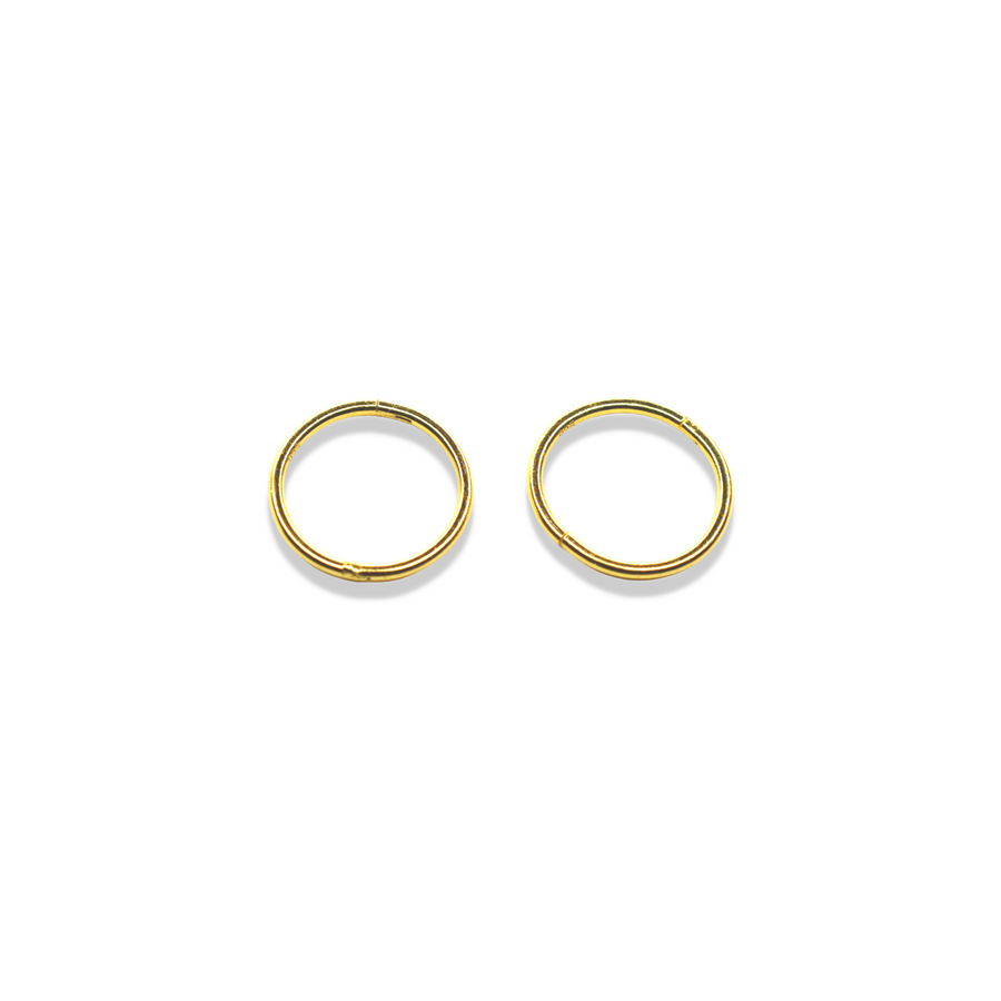 10mm Gold Sleeper Hinged Hoops