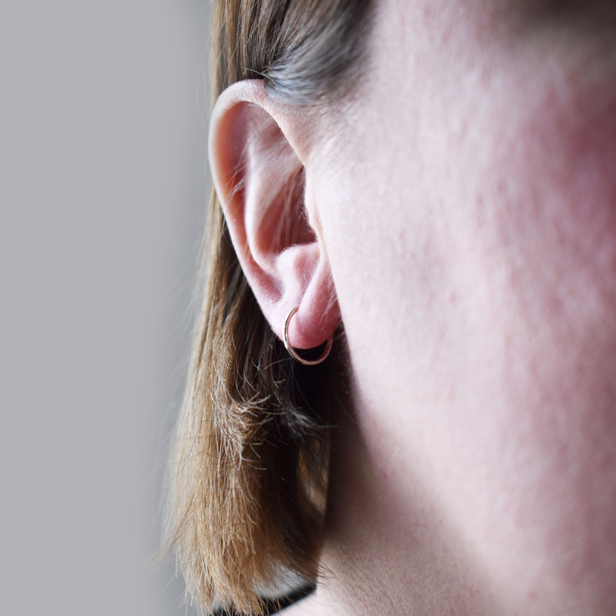 10mm Silver Faceted Sleeper Hinged Hoops
