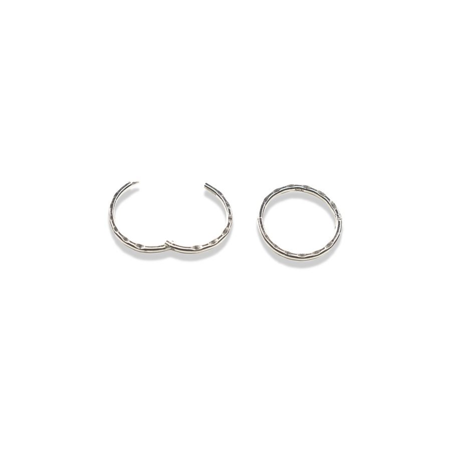 10mm Silver Faceted Sleeper Hinged Hoops