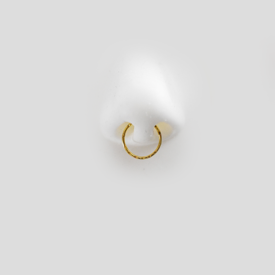 12mm Gold Faceted Nose Ring