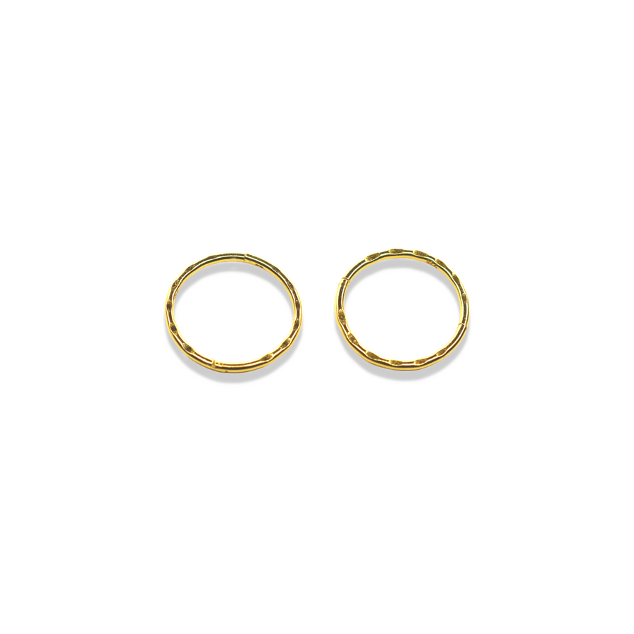 12mm Gold Faceted Sleeper Hinged Hoops