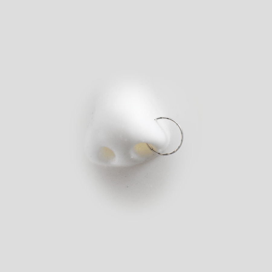 12mm Silver Faceted Nose Ring