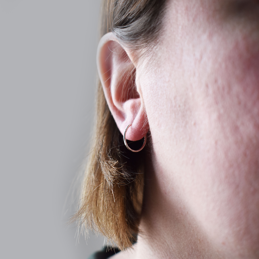 12mm Silver Faceted Sleeper Hinged Hoops