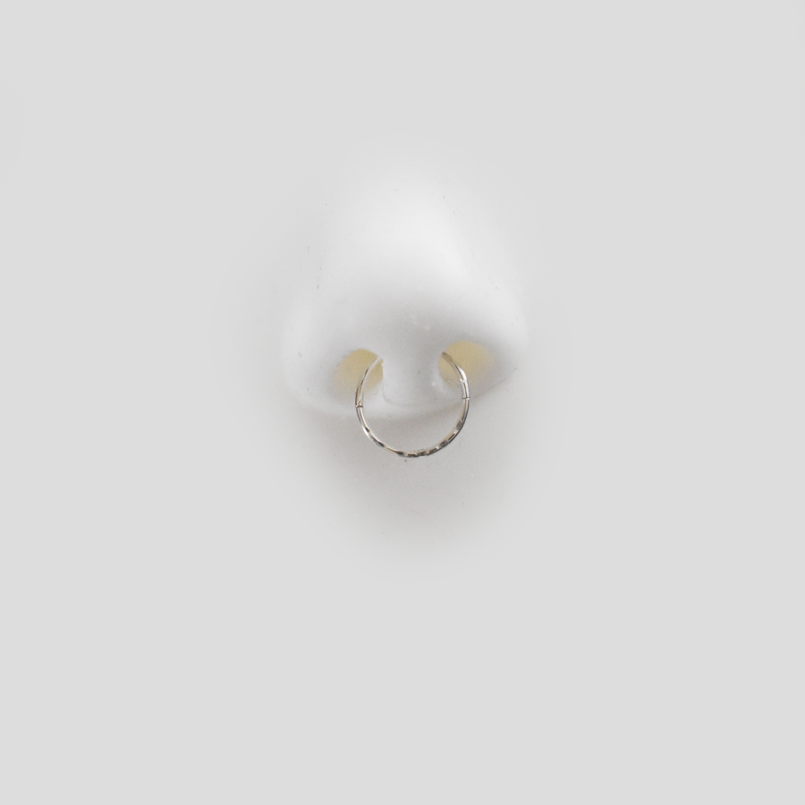 12mm Silver Faceted Nose Ring