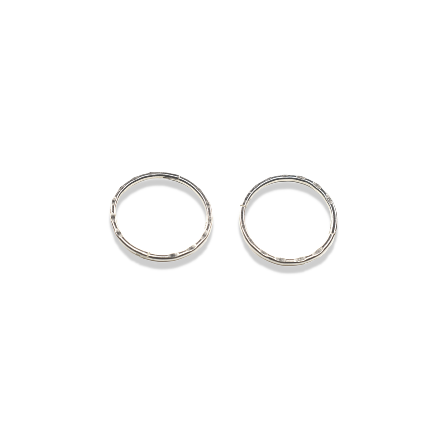 12mm Silver Faceted Sleeper Hinged Hoops