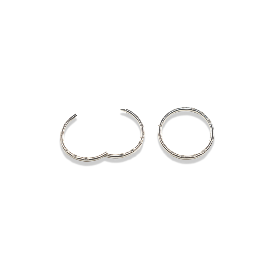 12mm Silver Faceted Sleeper Hinged Hoops