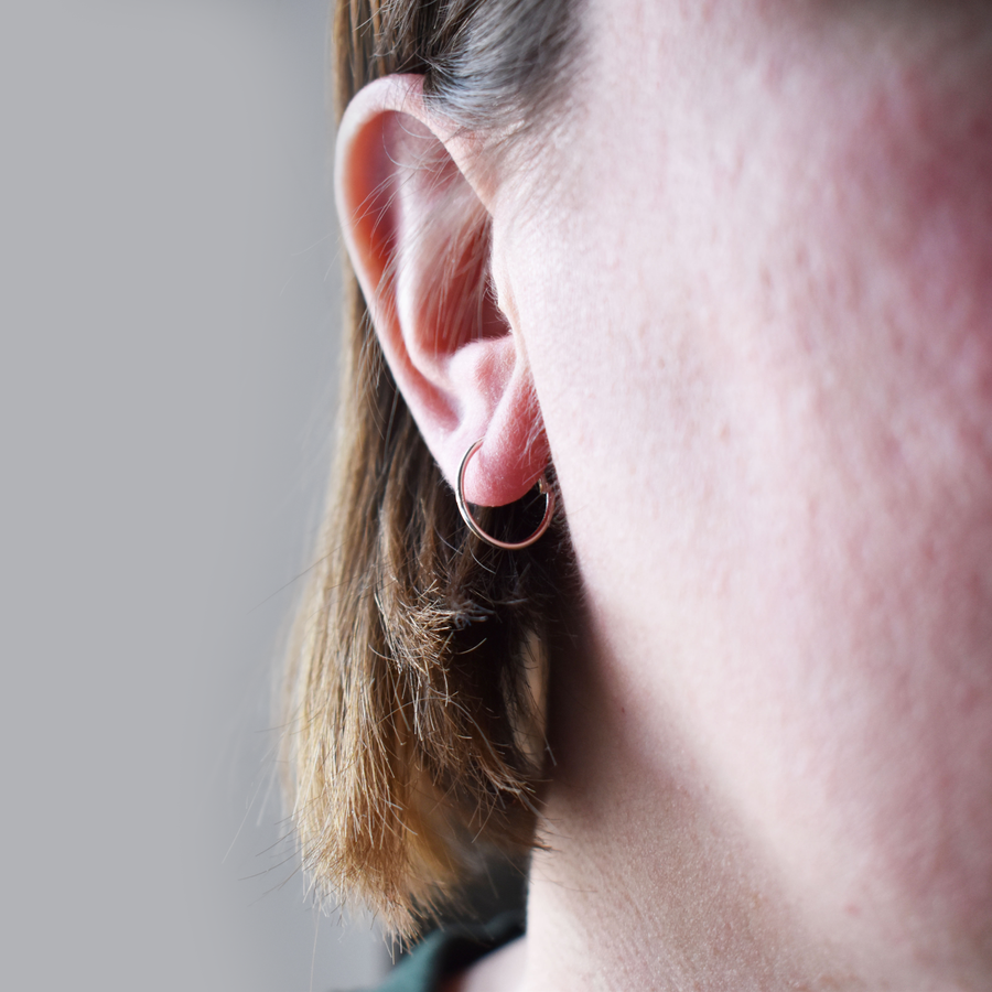 12mm Silver Sleeper Hinged Hoops