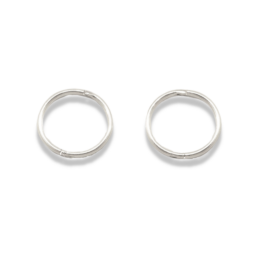 12mm Silver Sleeper Hinged Hoops