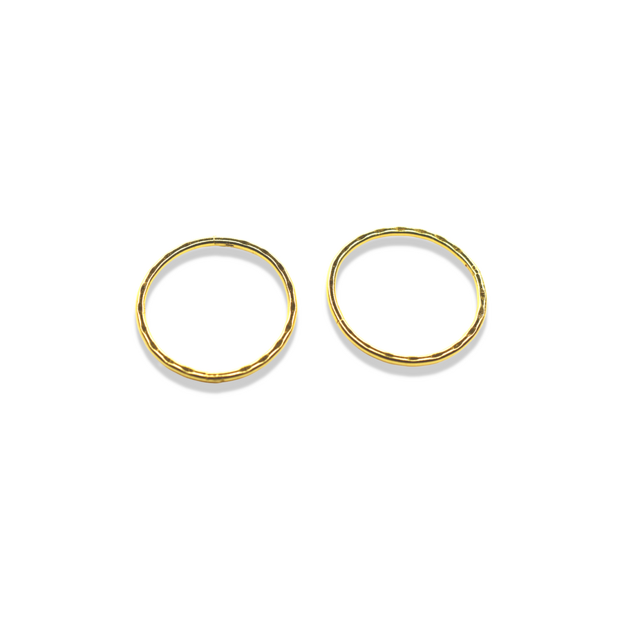 14mm Gold Faceted Sleeper Hinged Hoops