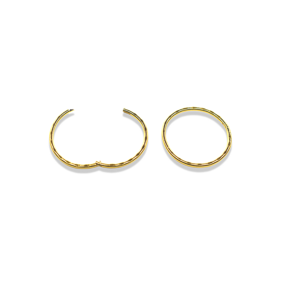 14mm Gold Faceted Sleeper Hinged Hoops