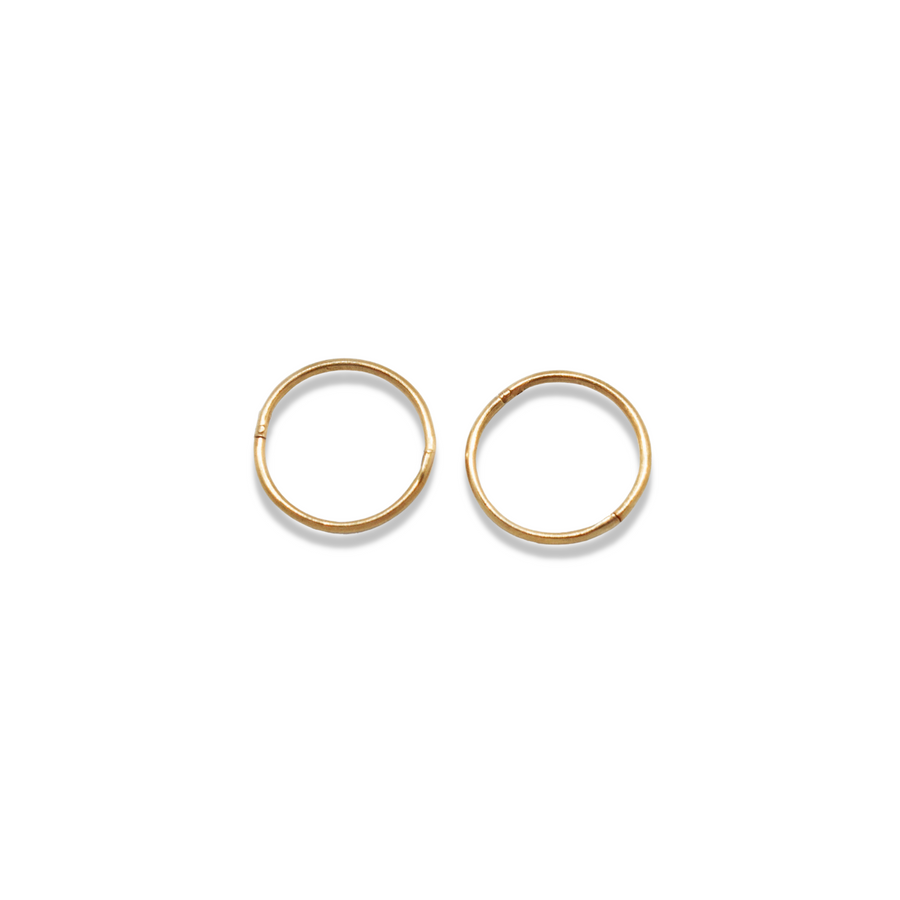 14mm Gold Sleeper Hinged Hoops