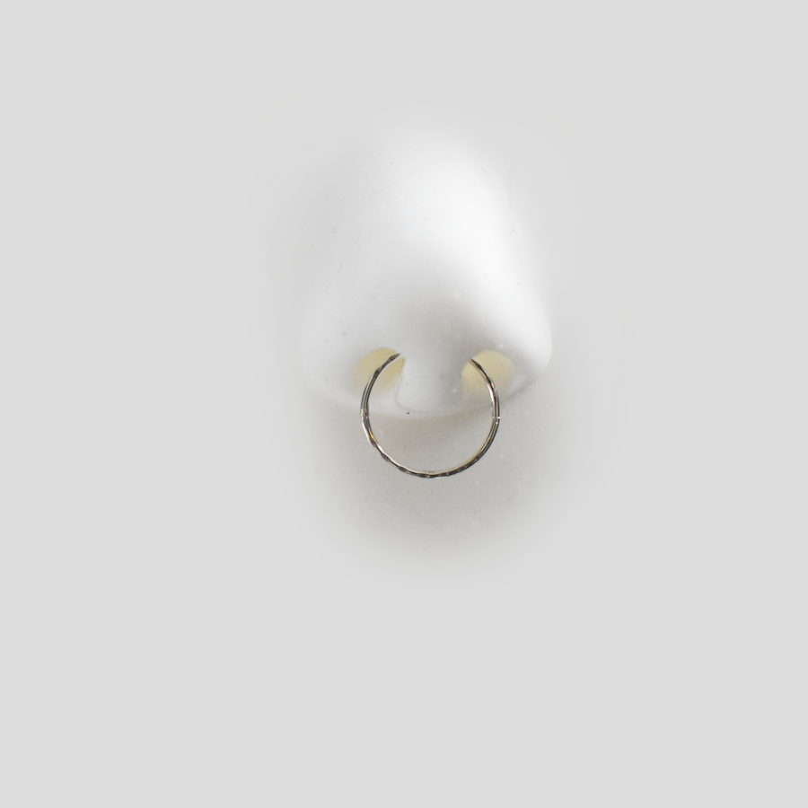 14mm Silver Faceted Nose Ring