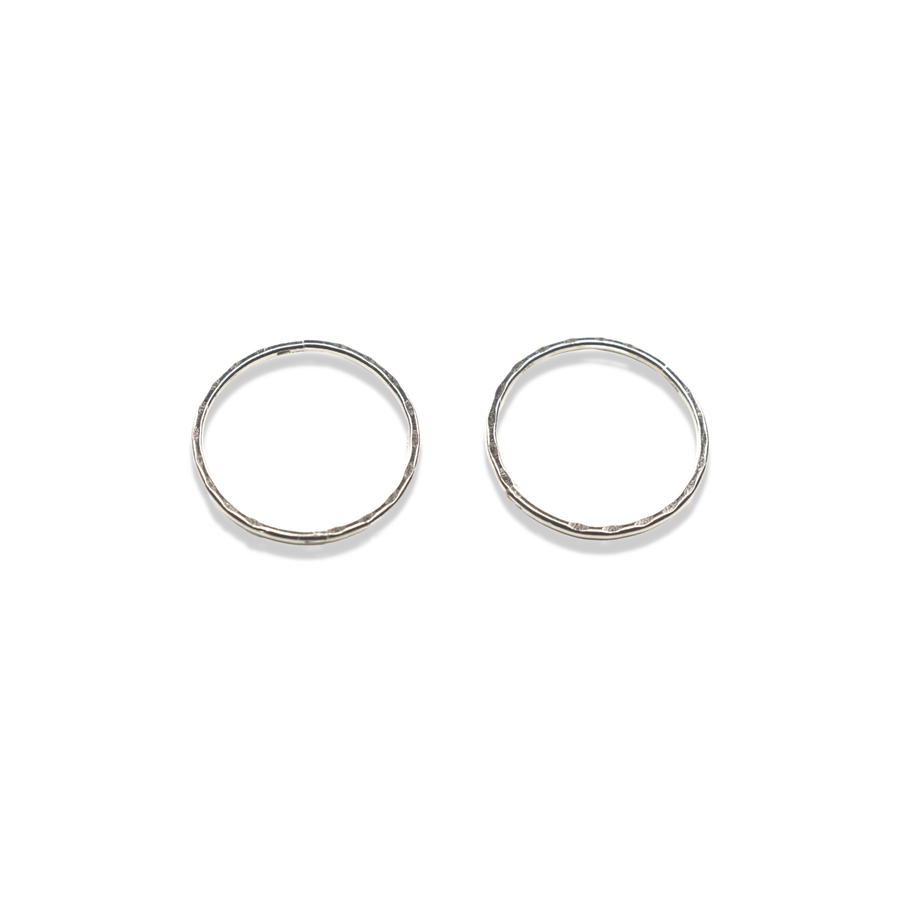 14mm Silver Faceted Sleeper Hinged Hoops