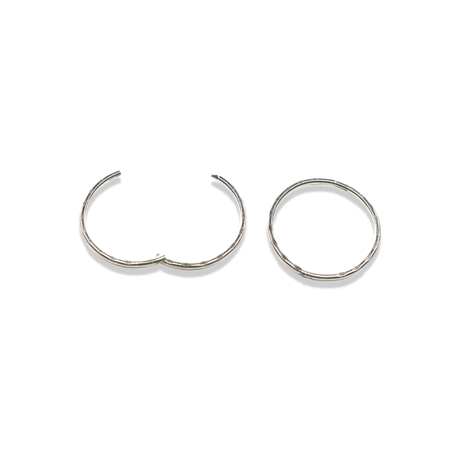 14mm Silver Faceted Sleeper Hinged Hoops