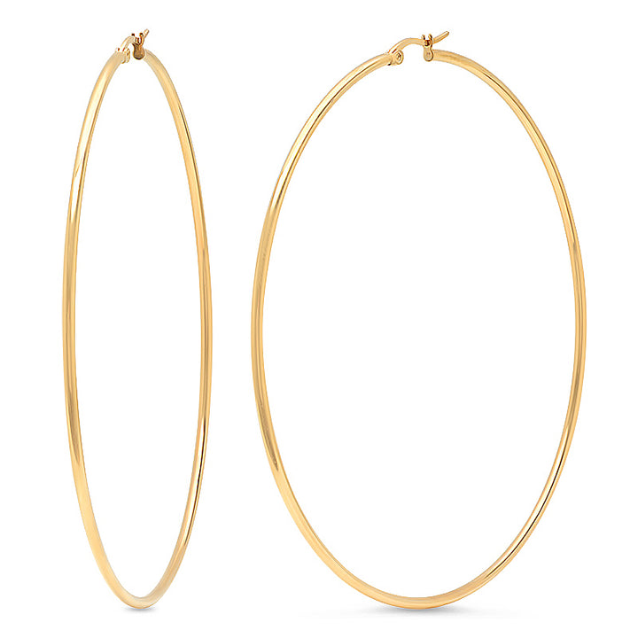Gold 90mm Statement Hoop Earrings