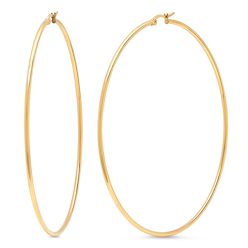 Gold 90mm Statement Hoop Earrings