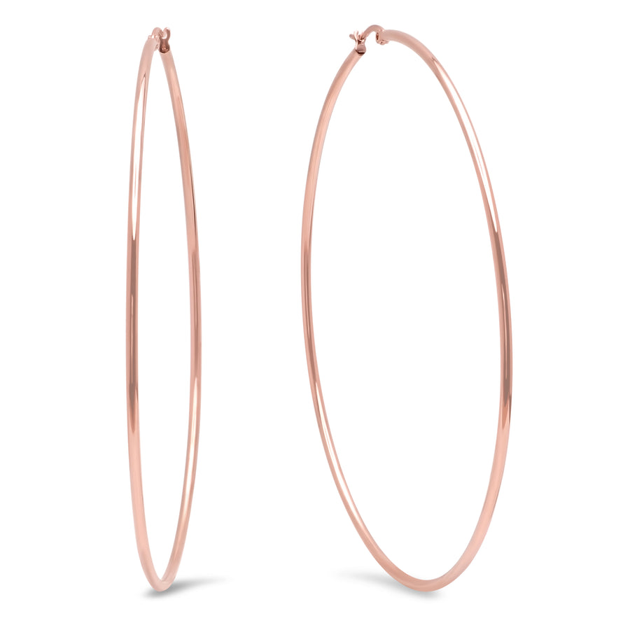 Rose Gold 90mm Statement Hoop Earrings