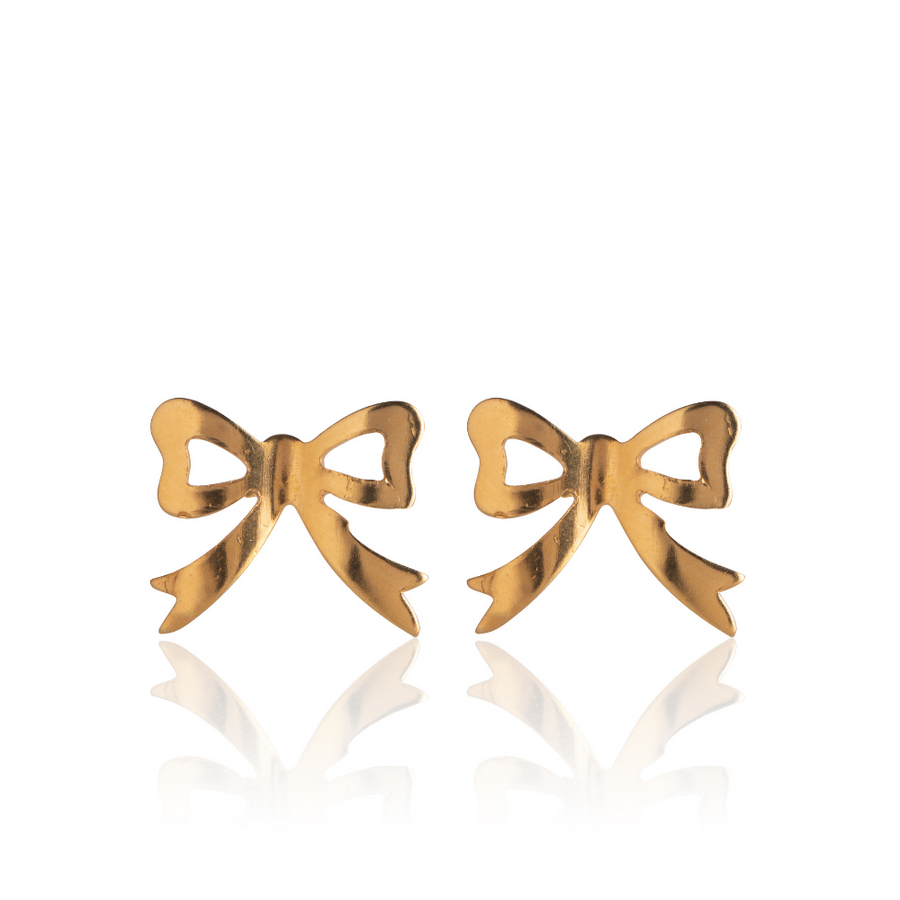 Wholesale | Gold Open Bow Stud Earrings