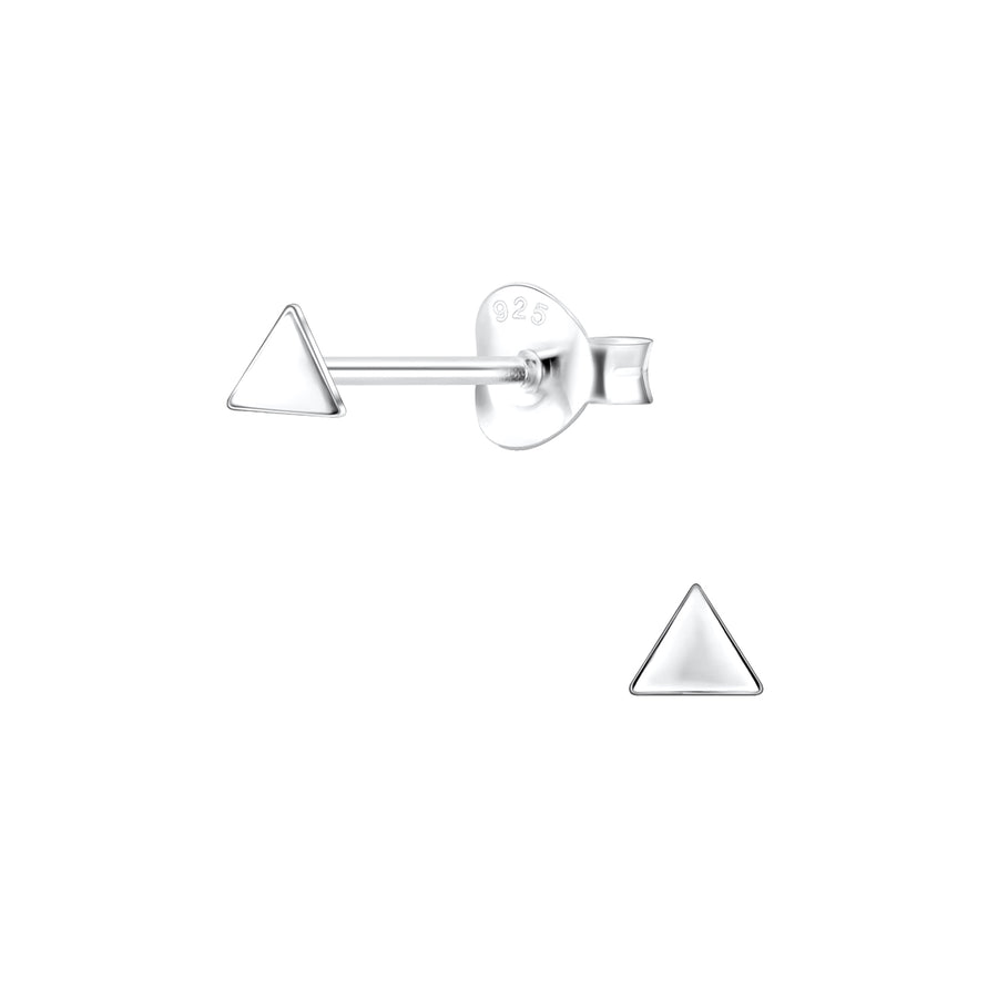 Silver Tiny Triangle Stud Earrings