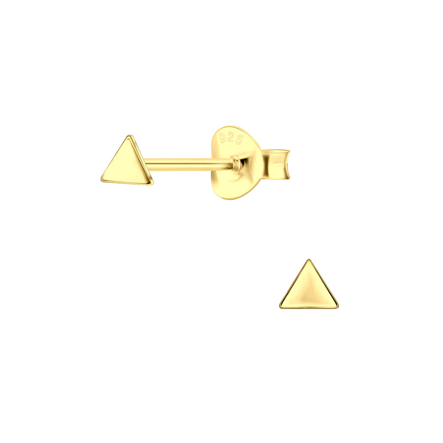 Gold Tiny Triangle Stud Earrings