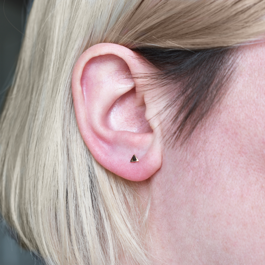Rose Gold Tiny Triangle Stud Earrings