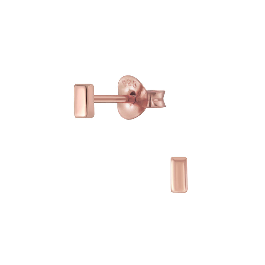 Rose Gold Tiny Bar Stud Earrings