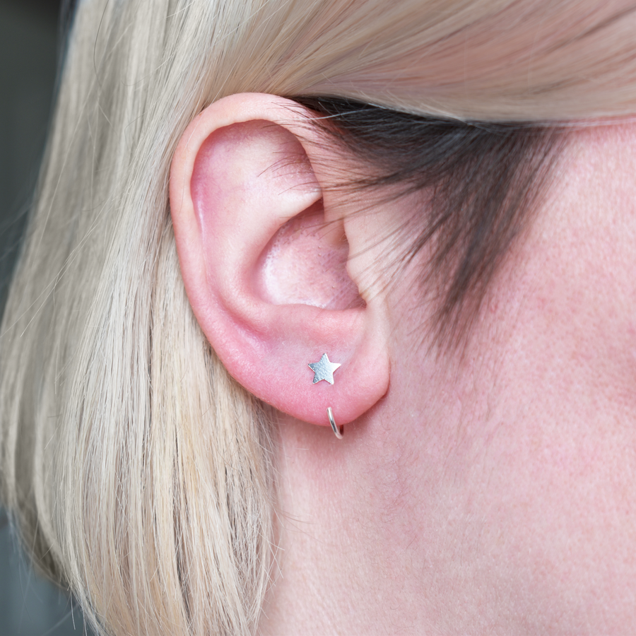 Silver Star Ear Huggers