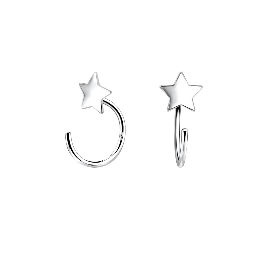 Silver Star Ear Huggers