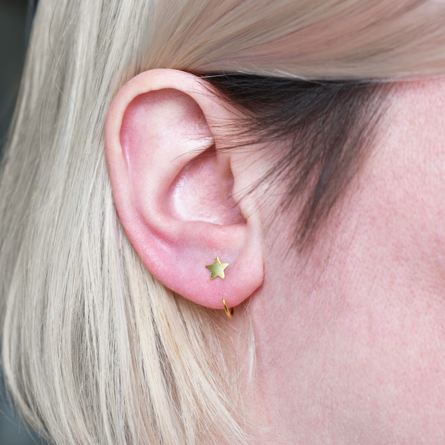 Gold Star Ear Huggers