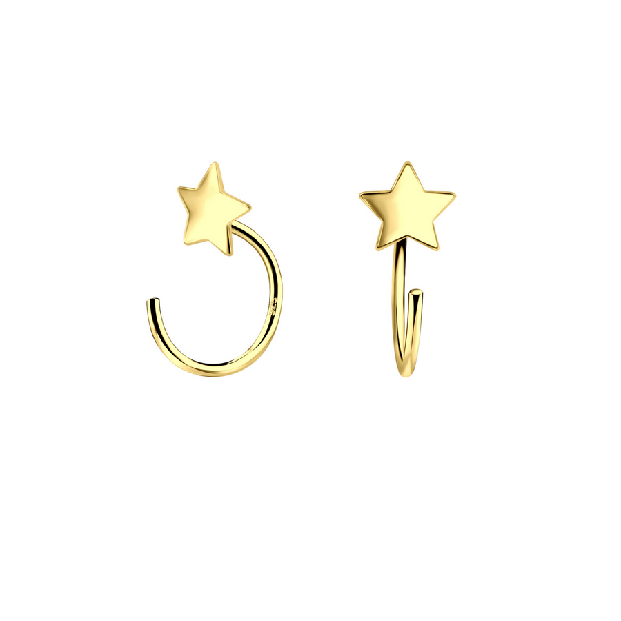 Gold Star Ear Huggers