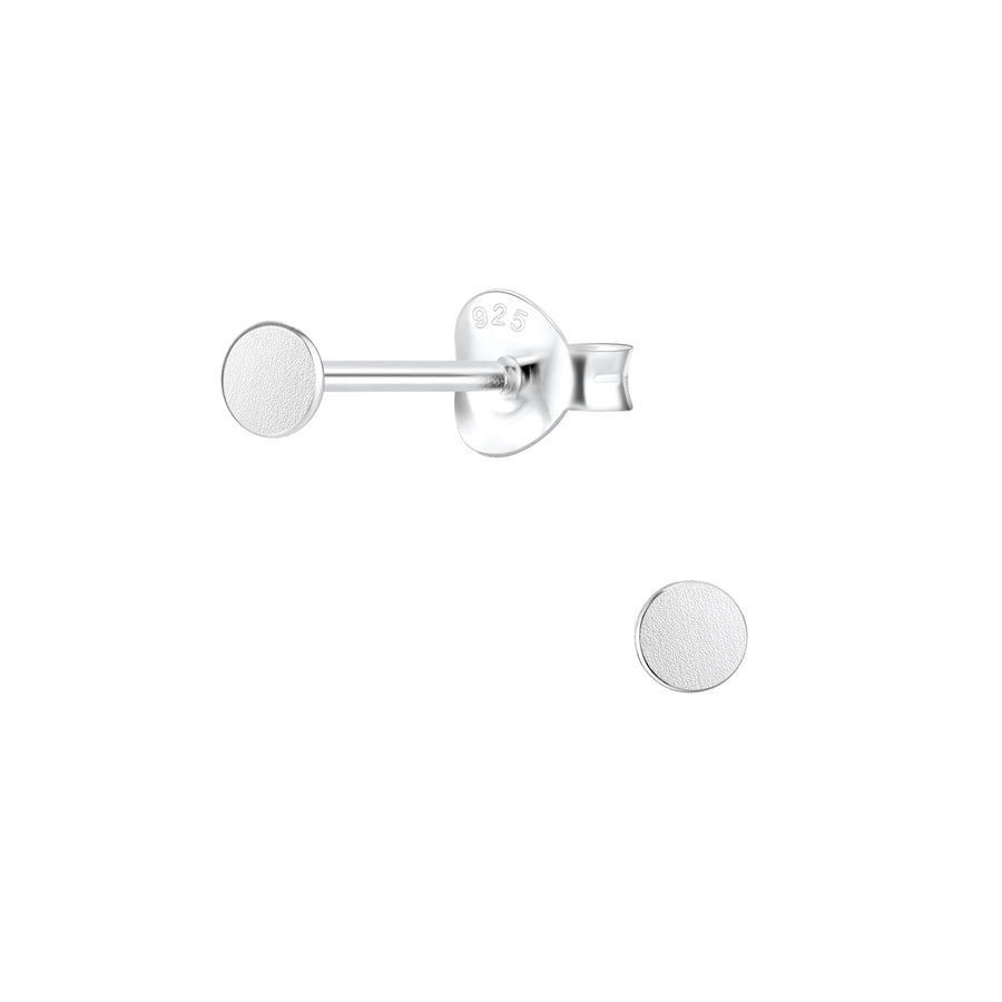 Silver Circle Stud Earrings