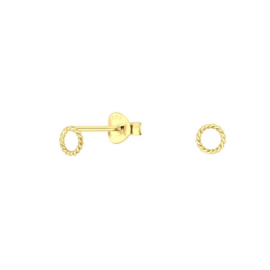 Gold Woven Loop Stud Earrings