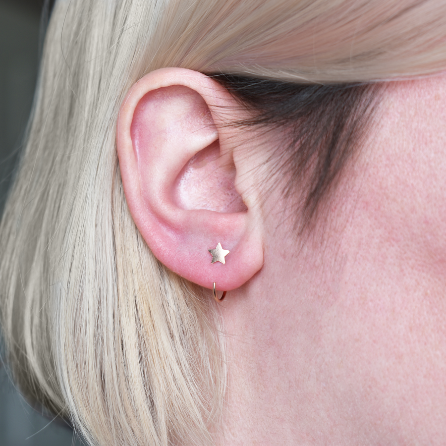 Rose Gold Star Ear Huggers