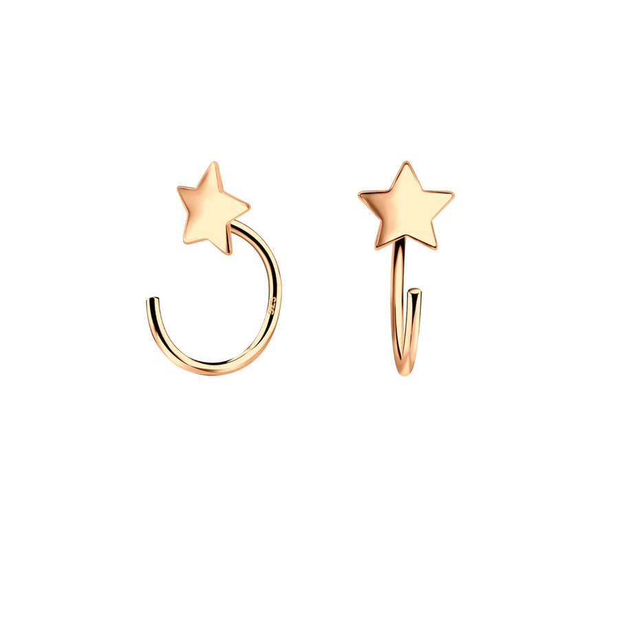 Rose Gold Star Ear Huggers