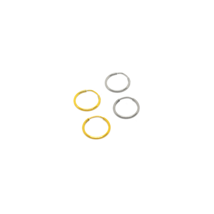 12mm Mini Huggie Hoops 2 Pairs