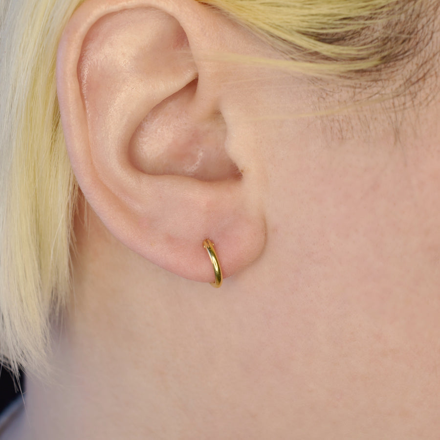 Wholesale | Sterling Silver Earrings | 10mm Mini Hoops | 22k Gold Plated | 3 Pairs