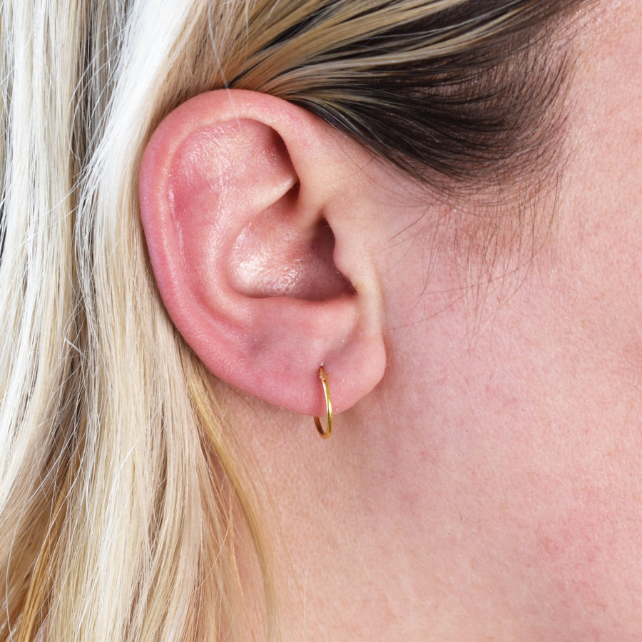 Gold 12mm Mini Huggie Hoops