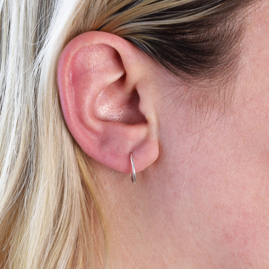 Silver 12mm Mini Huggie Hoops 3 Pairs