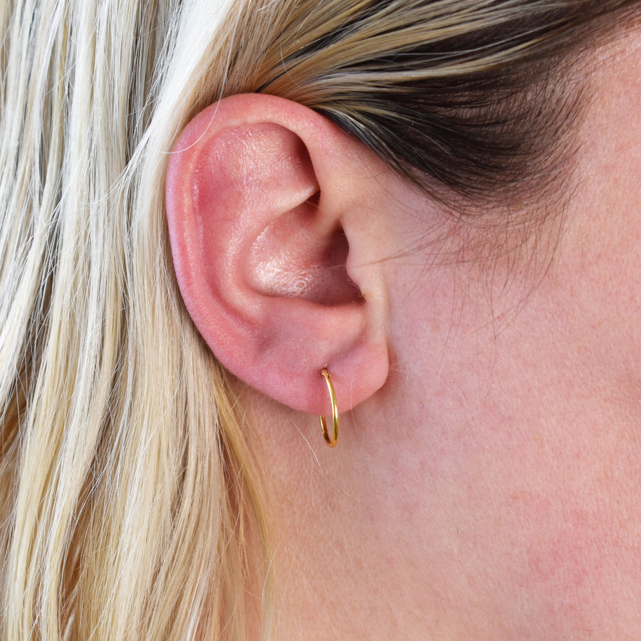 Gold 14mm Mini Huggie Hoops 3 Pairs