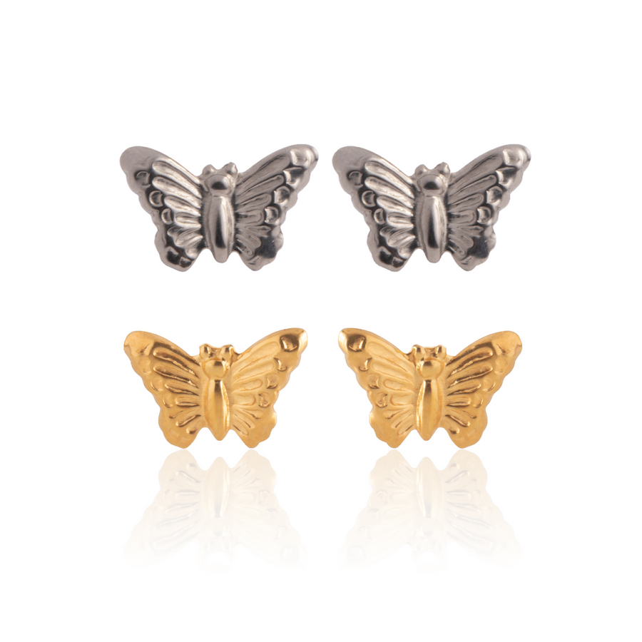 Butterfly Stud Earrings 2 Pairs