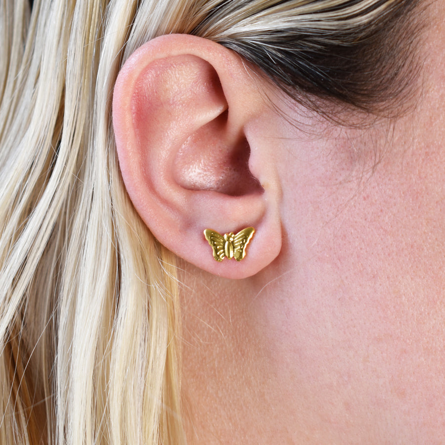 Wholesale | Gold Butterfly Stud Earrings